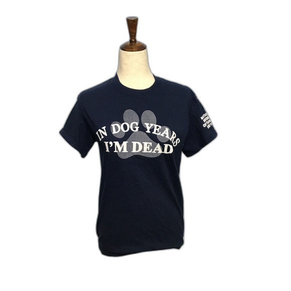 Black Cotton Women's Tee Small Dog Years Dead - Picture 1 of 7